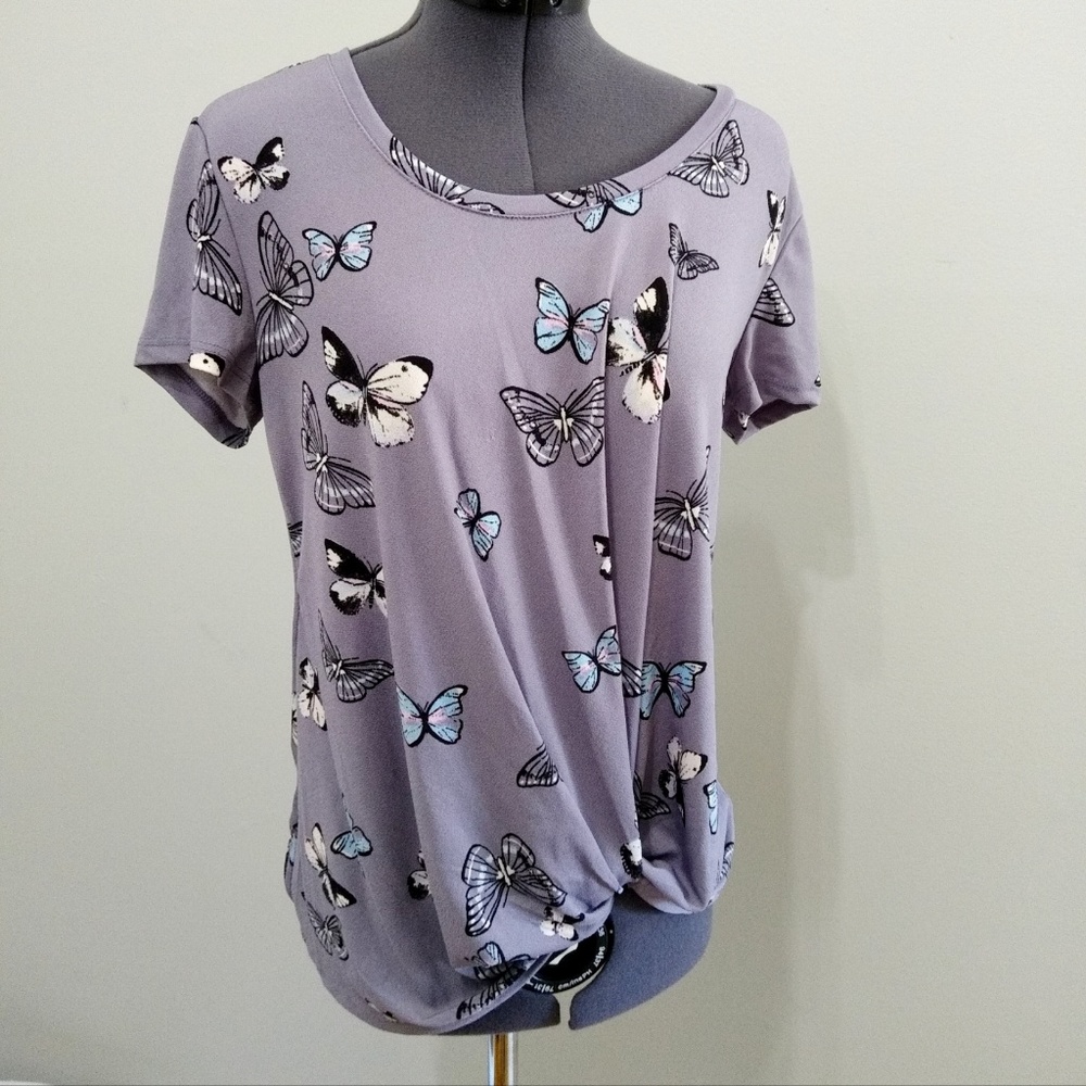 NWT Purple Butterfly Twist Candie's Top Size S